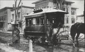 1892, Horse-drawn Streetcar in Little Liberia, M. Witkowski, Bridgeport History Center